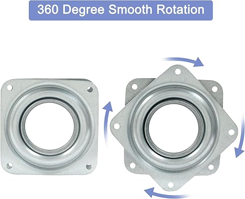 Miniatura 3 de Juego de 2 platos giratorios cuadrados Lazy Susan de 3 pulgadas, resistentes, rodamientos de bolas de acero, bandeja giratoria para mesa de comedor,