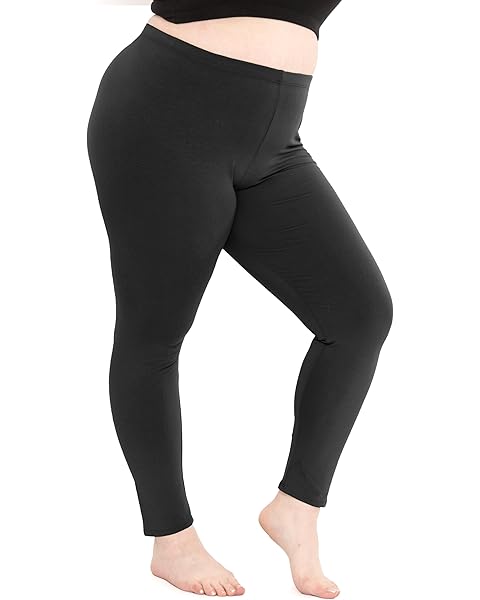 STRETCH IS COMFORT Women's Plus Size Knee & Full Length Cotton Leggings | X-Large - 7X