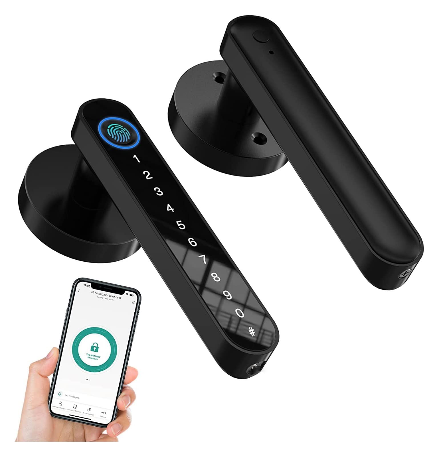Serrure de porte intelligente contre les intrusions avec code électronique et empreinte