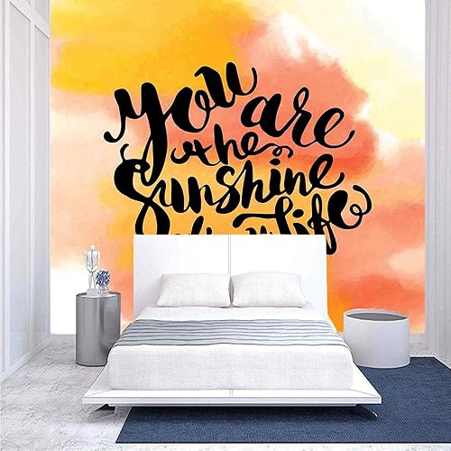 Vinilo de pared circular de 55.1 x 30.0 in con cita inspiradora, diseño de San Valentín, autoadhesivo, adhesivo para pared, ideal para la oficina