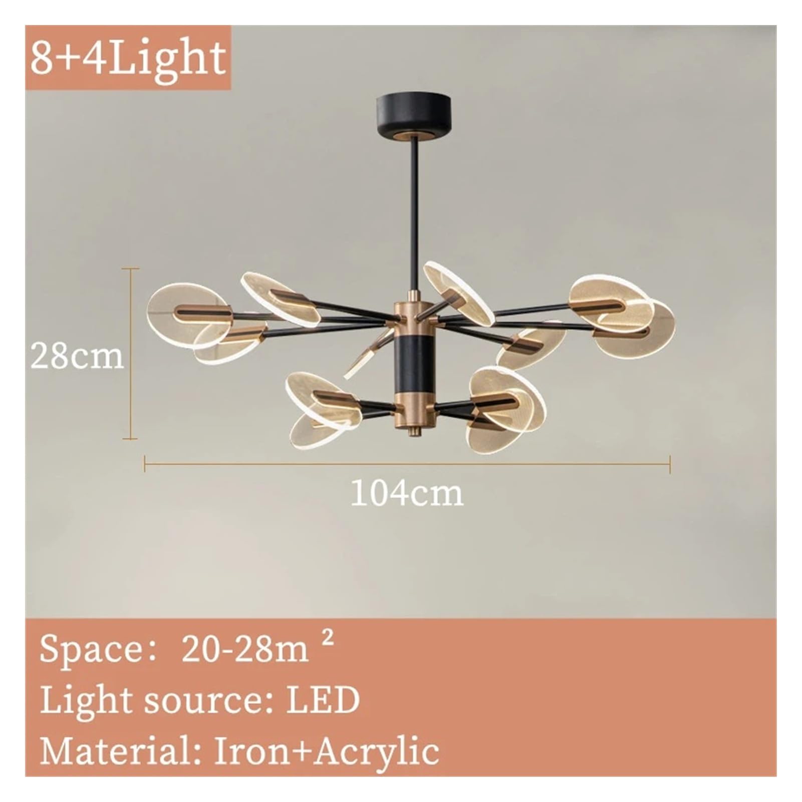 Lámparas de araña, MSZGJY Lámpara Colgante Simple y Moderna, lámpara LED Creativa for Sala de Estar, Dormitorio, Estudio, Comedor, iluminación nórdica Arte Lujo(B,Cold)