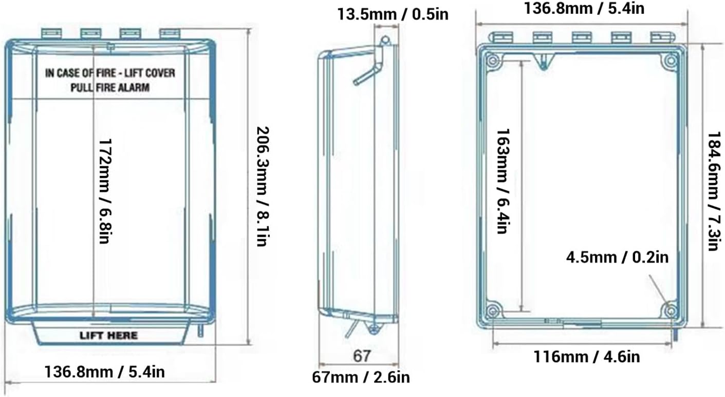 Fire Alarm Pull Station Cover Manual Call Point Protective Guard Prevent Accidental Trigger Physical Damage Dust and Debris