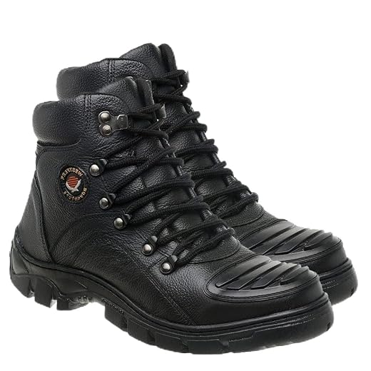 Bota Coturno Motociclista Couro Legítimo Tático Macio Protetor Biqueira