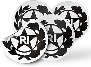Autodomy Car and Motorcycle Number Plate Stickers with Logo RI 4 Pieces | Number Plate Sticker for Cars and Motorcycles, 13 x 13 mm, Resistant and Waterproof, Easy to Apply Ideal for Restoration