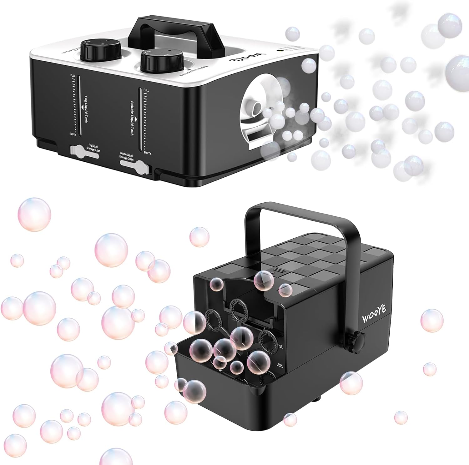2024 WOOYE Fog Bubble Machine and Upgraded Bubble Machine (Make Big/Medium/Small
