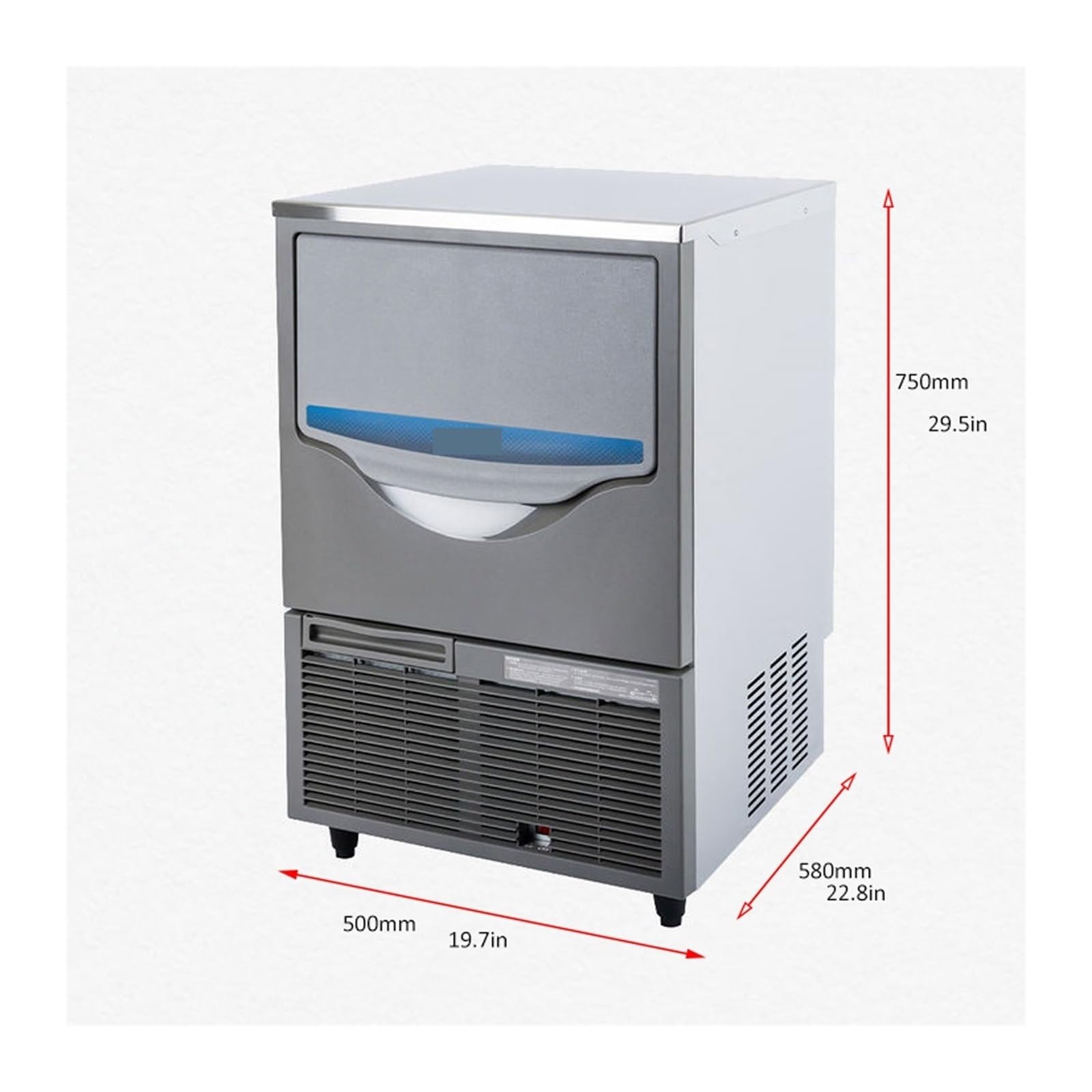 Máquina de hielo Máquina automática comercial for hacer cubitos de hielo pequeños, 101 libras/24 horas, for bar, hogar, oficina, restaurante