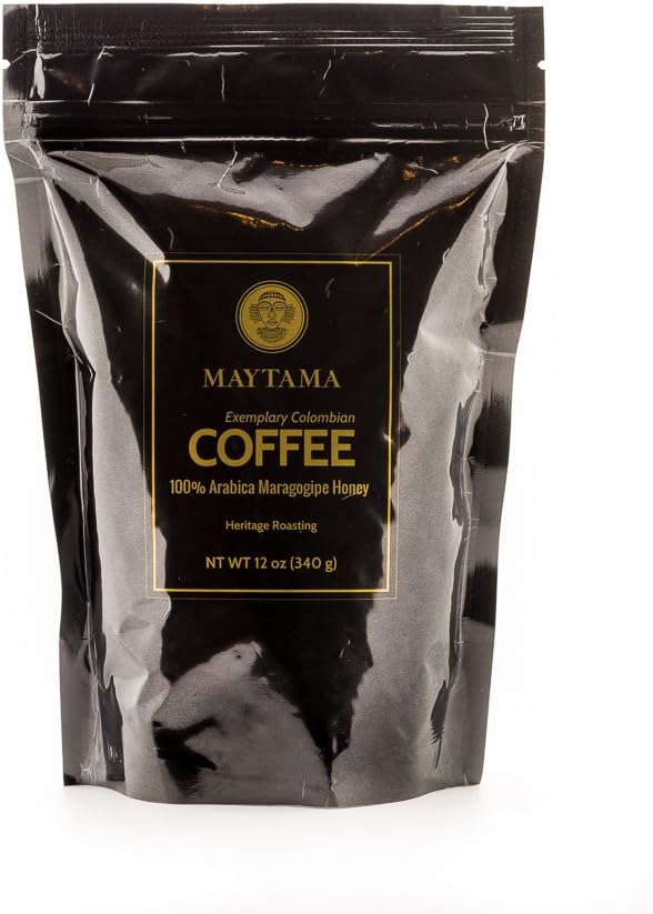 MAYTAMA 100% Very Rare Maragogipe Honey Processed Coffee Large Beans - Microlot farming, handcrafted, and hand roasted at the Production Farm in Colombia 12 Oz. (12 ounces/340 grams)