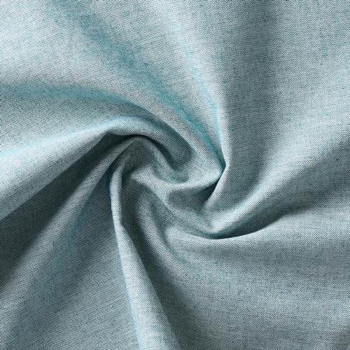Image of 100% Cotton Pom Pom Cushion Without Filler, Elegant & Modern Cushion Cover for Living Room, Square Shape, 16 inchx16 inch, uni Chambray, Set of 2 - Teal Green