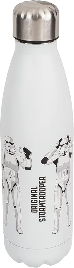 Out of the blue Trinkflasche-Edelstahl weiß, Stormtrooper Wasserfalsche 500 ml – wiederverwendbar für heiße und kalte Getränke, 71/3292, Weiss