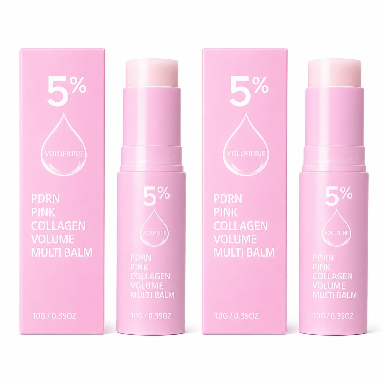 Fem Pdrn Stick, PDRN Pink Collagen Volume Multi Balm, Volufiline Stick 2PCS