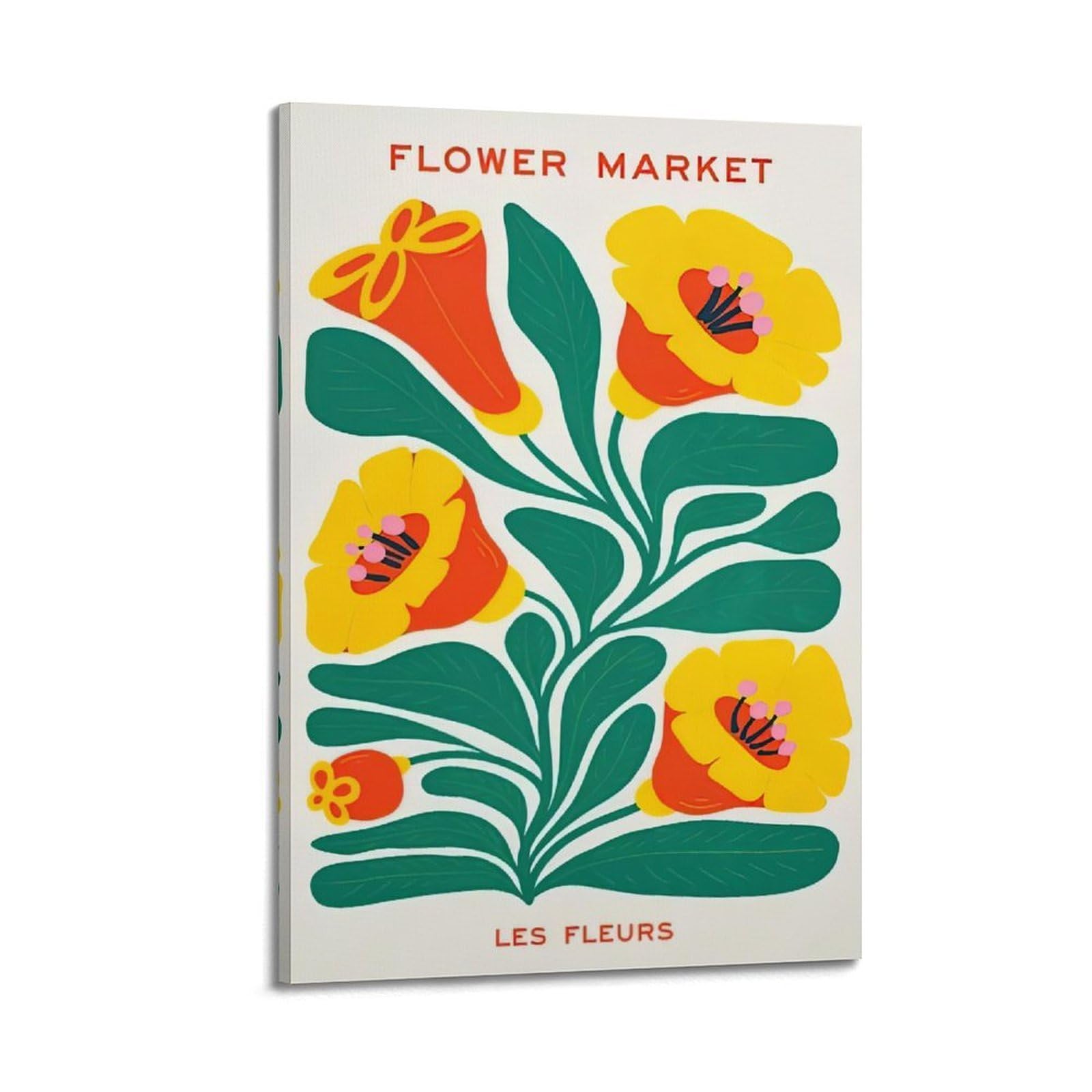 DLJGDS Simple Plant Poster Illustration Morning Glory Decorative Painting Canvas Wall Posters And Modern Family Bedroom Decor 24x36inch(60x90cm)