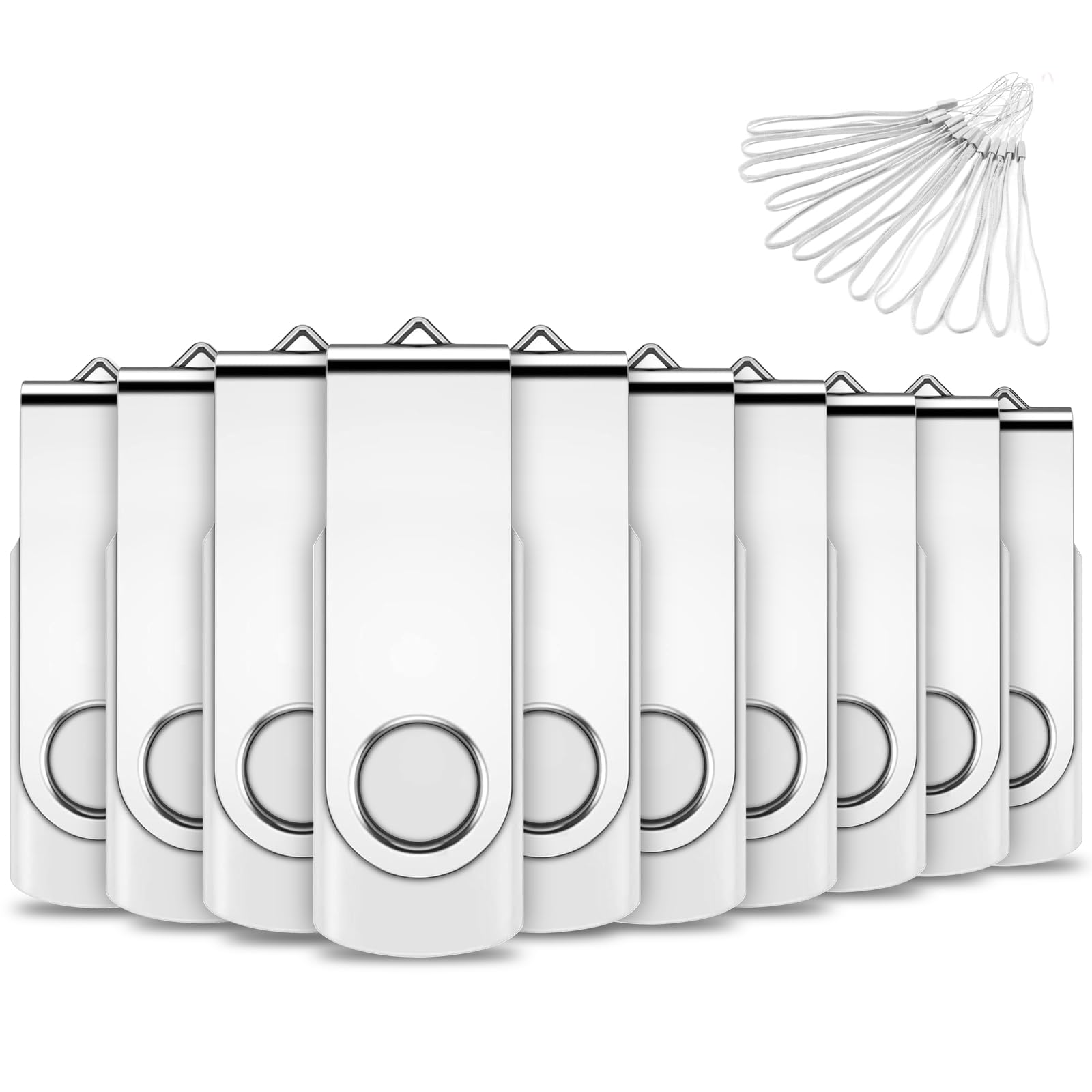 EASTBULL Lot De 10 Clés USB 4Go 2.0 Pivotantes - 10 Couleurs - Stockage Fiable Et Pratique