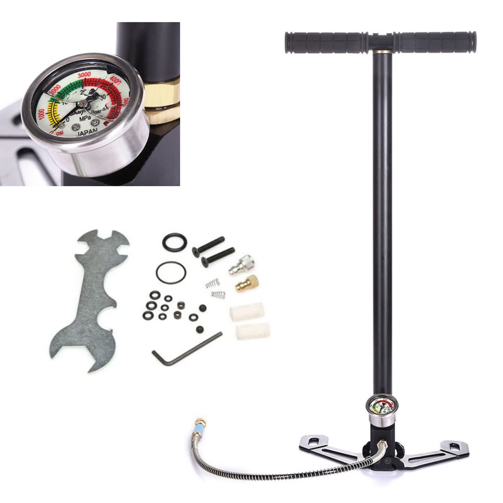 Buy 3 Stage Air Filling Pump, Pcp Air Pump Stirrup Pump, 4500Psi Hand