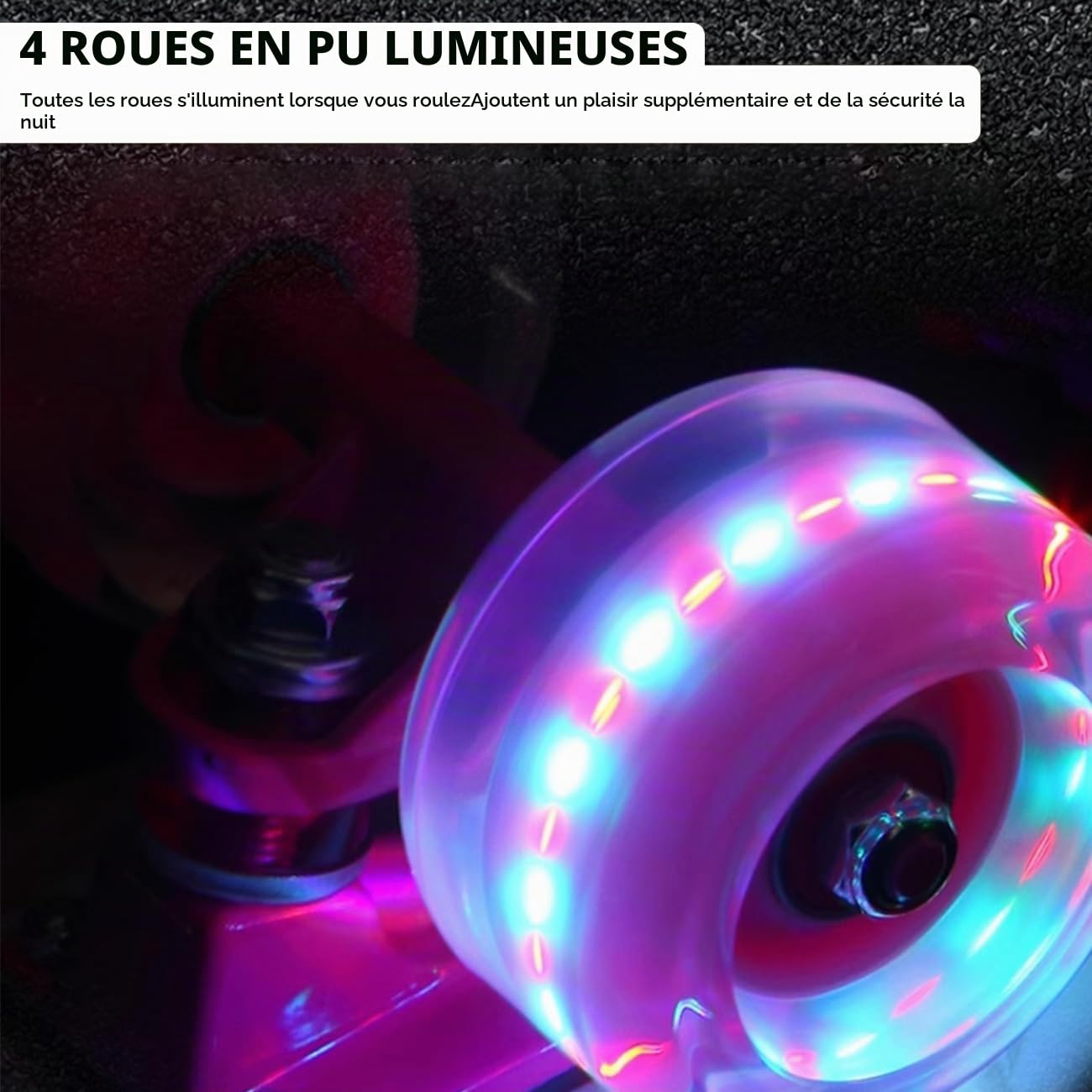 ERNAN Skateboard Complet Mini Cruiser pour Enfants 22"，Skateboard avec Roues LED pour Enfants Débutants Filles Garçons Adolescents Adultes