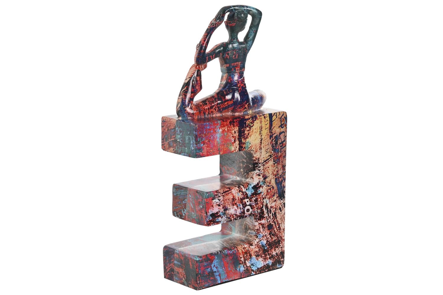 Figura Set 4 Resina Love Yoga Multicolor 12.5 x 5 x 22 cm
