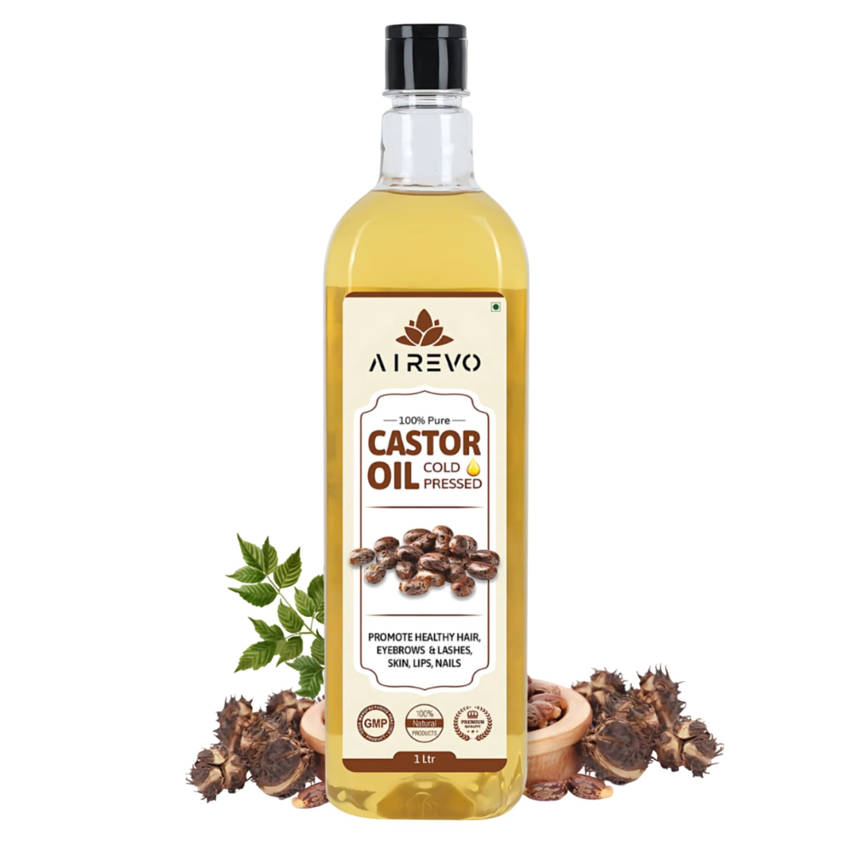 AIREVO 100% Pure Cold Pressed Castor (Arandi) – Virgin Oil for Hair, Skin, Lips, Nails Eyebrows & Eyelashes – Mineral & Preservative Free, Ideal for Hair Growth & Moisturizing – 1000ml-image-18