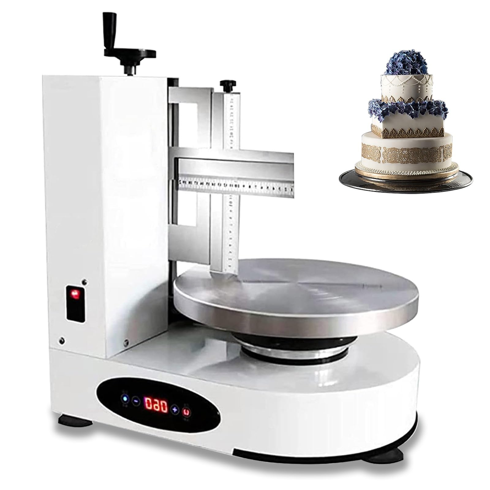 Elektrische Kuchenglasur-Glättmaschine, Automatisches Dessert-Beschichtungswerkzeug, geräuschloser Drehteller mit einem Klick-Start zum Backen und Dekorieren von Kuchen