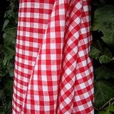 Stoff am Stück Stoff Baumwolle Bauernkaro rot weiß 1 cm Karo Vichy Karo beidseitig kariert