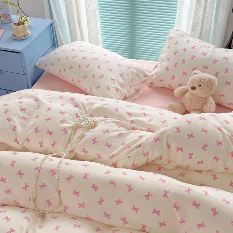 Bows-white Pink-1
