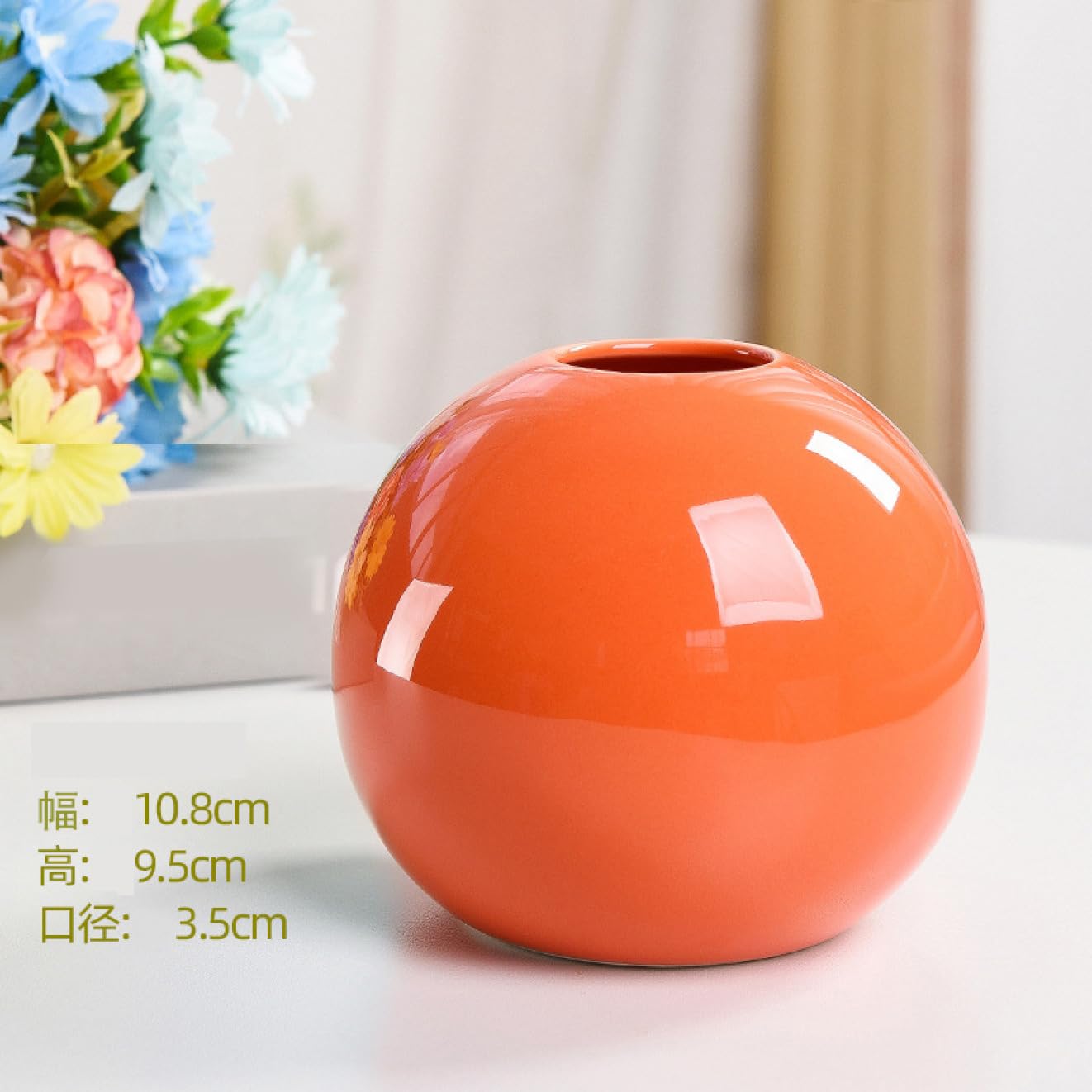 Amazon.co.jp: YJFFQ 花瓶 陶器 3*9cm 一輪挿し おしゃれ オレンジ