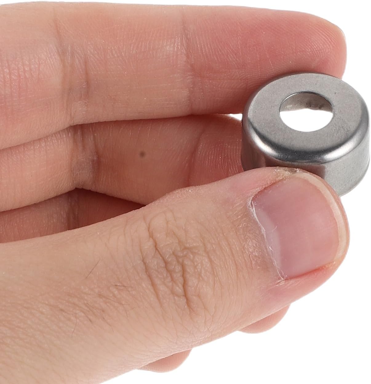 100pcs Stainless Steel Heavy Duty Ferrule Ring for Knife and Cleaver Handle Repair, Flat Head Small Ferrule with Internal Groove Structure, Sturdy Making Hardware for Kitchen Tool