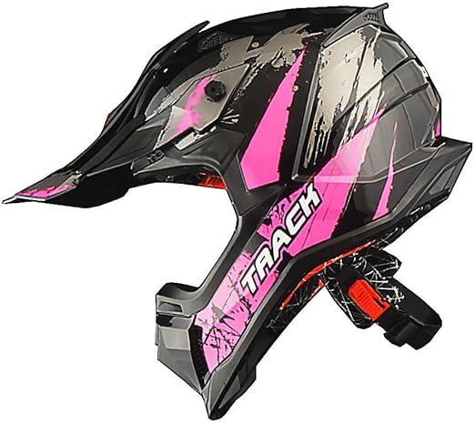 1Storm Adult Motocross Helmet ATV Dirt Bike BMX MX Downhill Mountain Helmet Track Style JH601; Track Pink