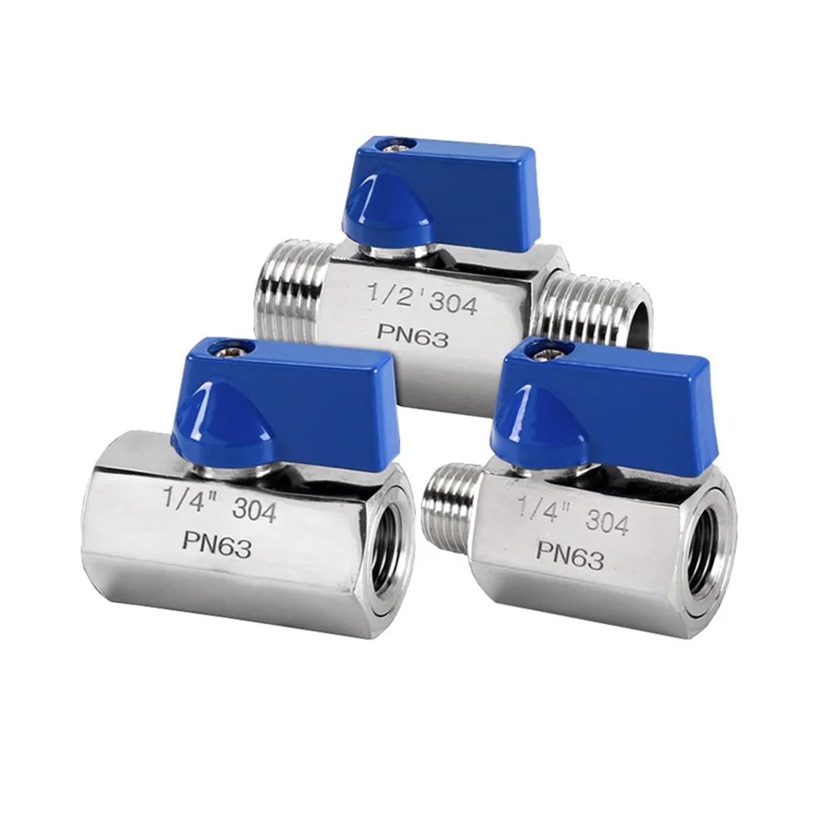 1PC 1/8" 1/4" 3/8" 1/2" 3/4" 1 Zoll BSP männlich/weiblich Mini Kugelhahn 304 Edelstahl manuelle Hahnventile(3/4",BSP_FEMALE TO FEMALE)
