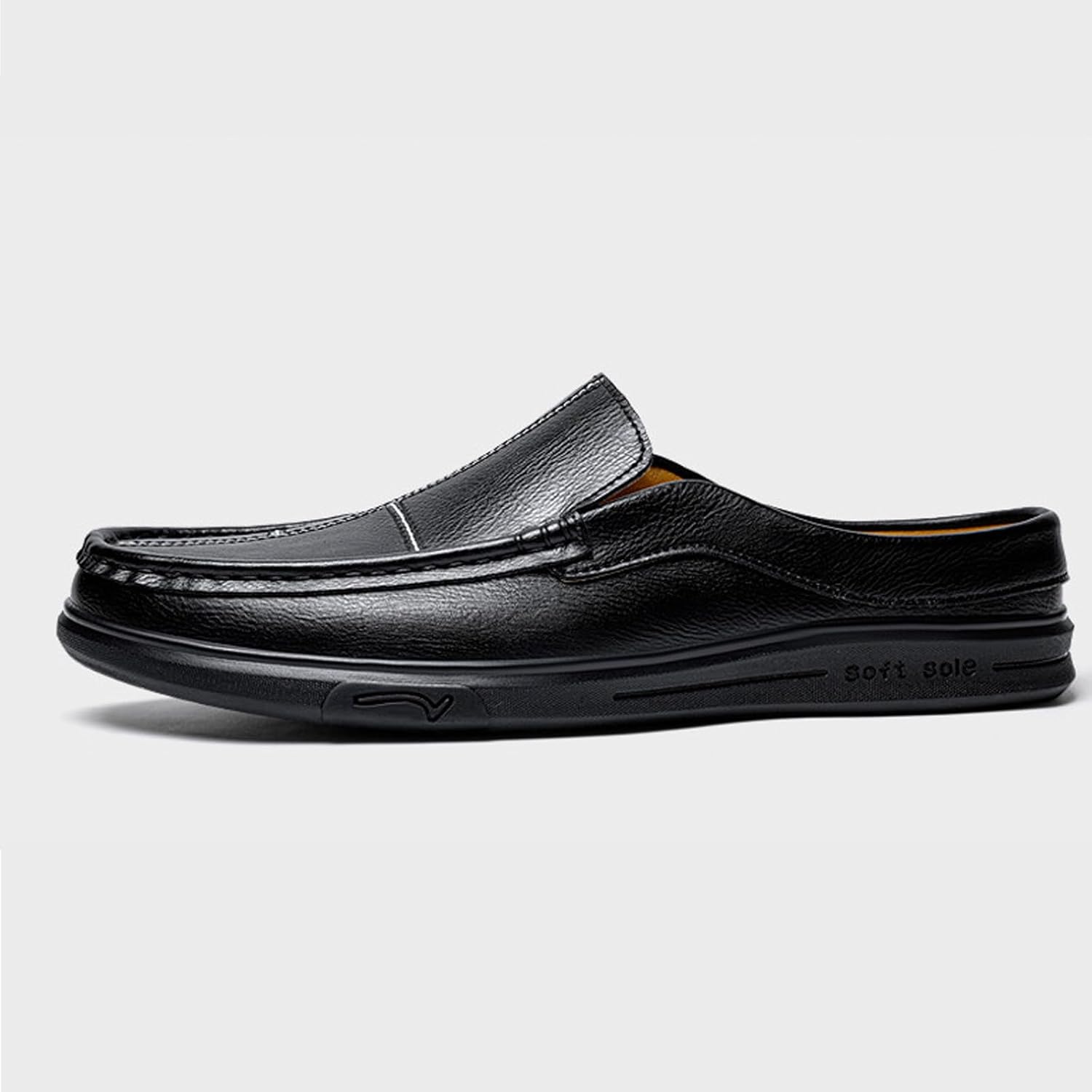 Men's Handmade Flat Mules Clogs Comfortable Slip On Lightweight Breathable Non-Slip Dress Backless Loafers for Causal Work Driving Office Everyday Wear - Image 6