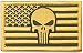 WZT Punisher American Flag Patch Military Patch / Velcro Morale (yellow)