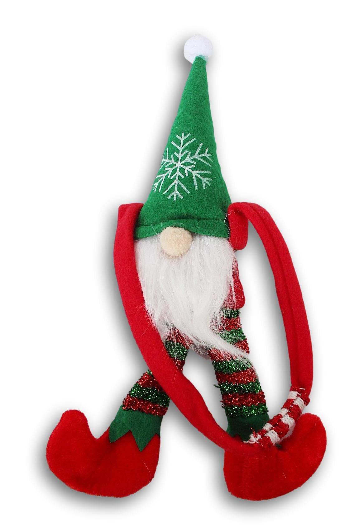 Christmas Felt Gnome Door Hanger - 14.5 Inches (Green)