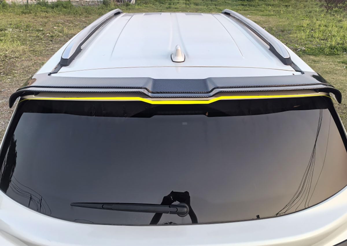 Rear Side Spoiler Wing Cover Compatible with Toyota Sienna 2024 2023 2022 2021 Rear Trunk Spoiler Wing Trim Exterior Car Accessories ABS 1PCS(Carbon Fiber Style)