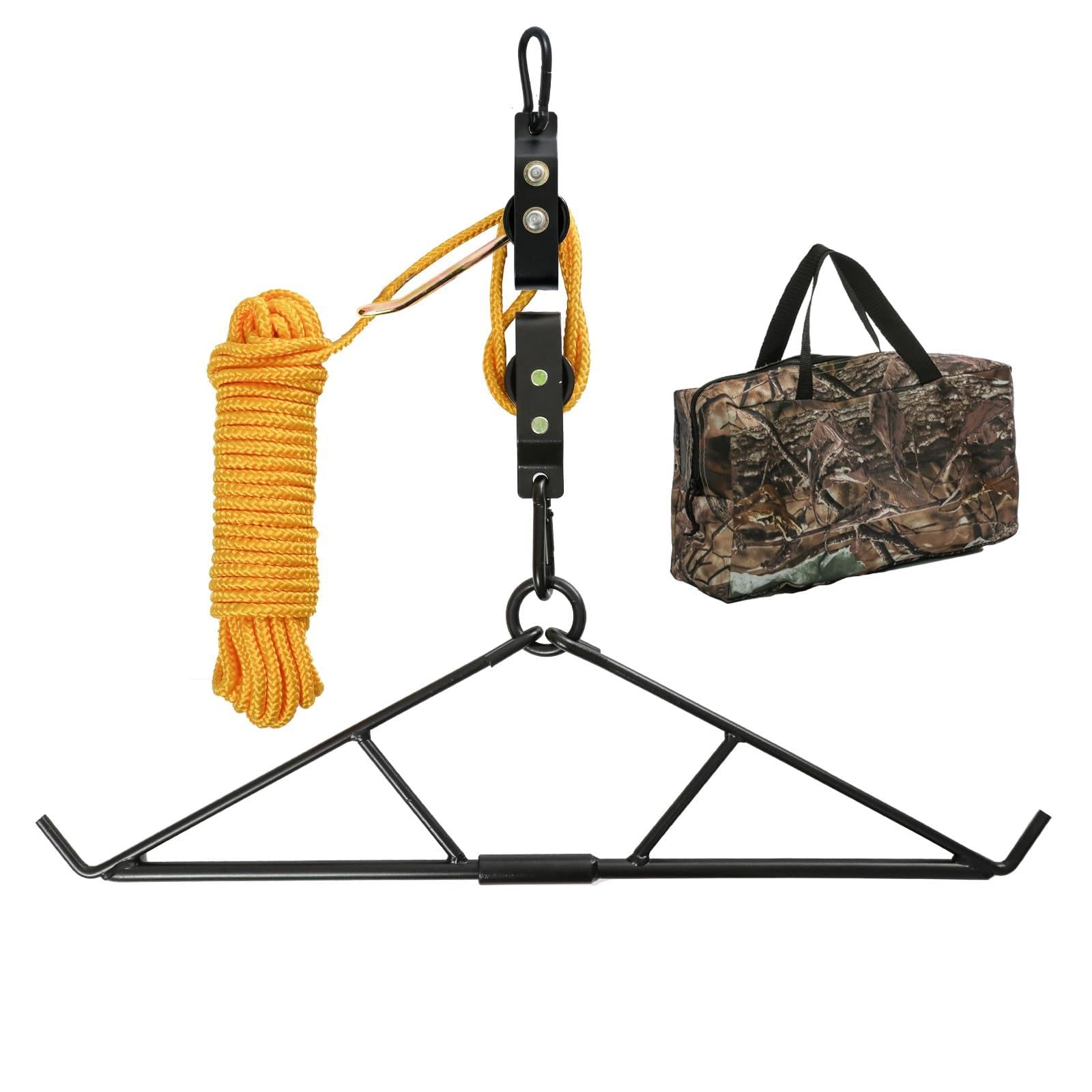 FUNHORUN Deer Hanger with Camo Bag, Game Hoist Gambrel for Deer Skinning