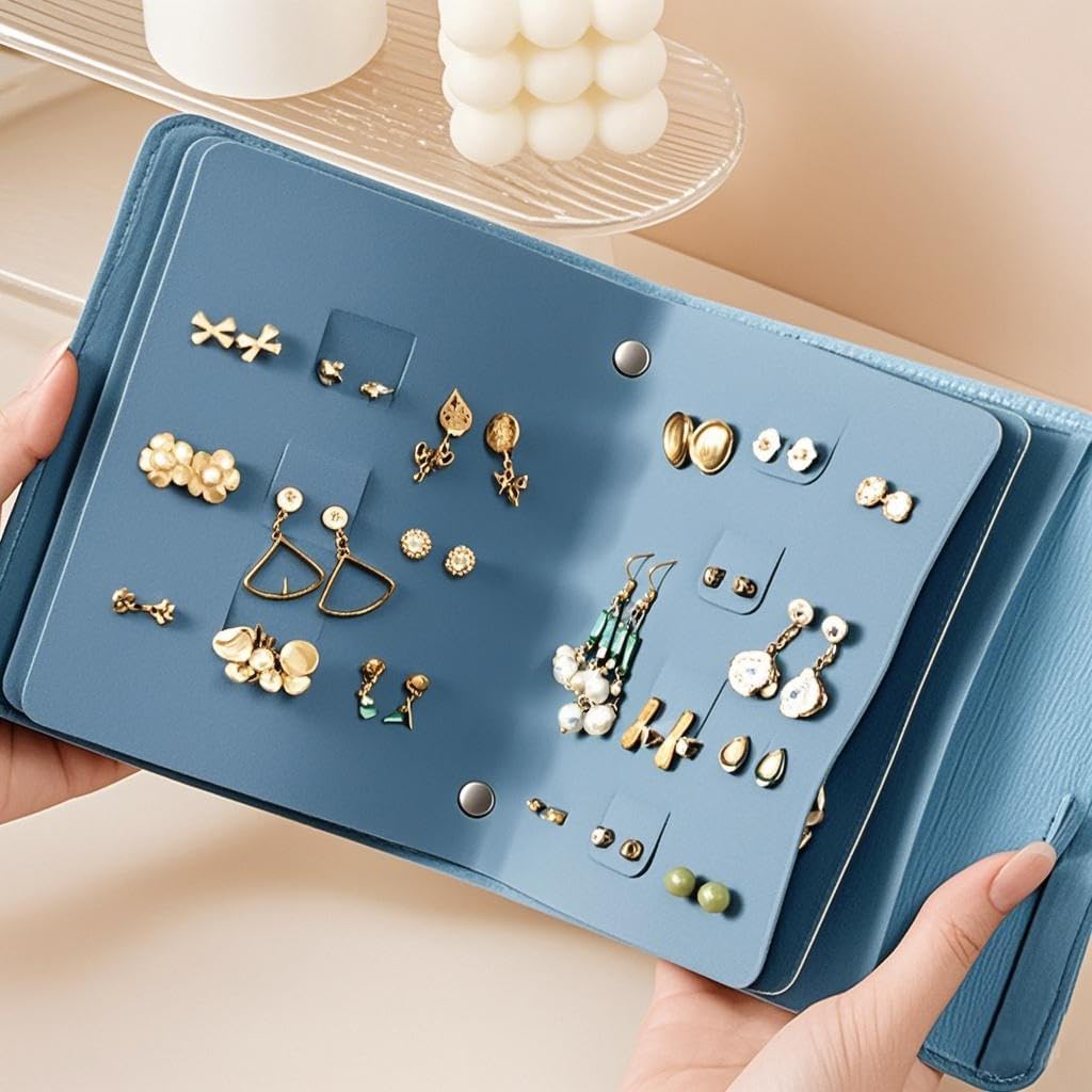 Jewelry Storage Book for Women, Womens Portable Jewelry Case for Earring Necklace Ring