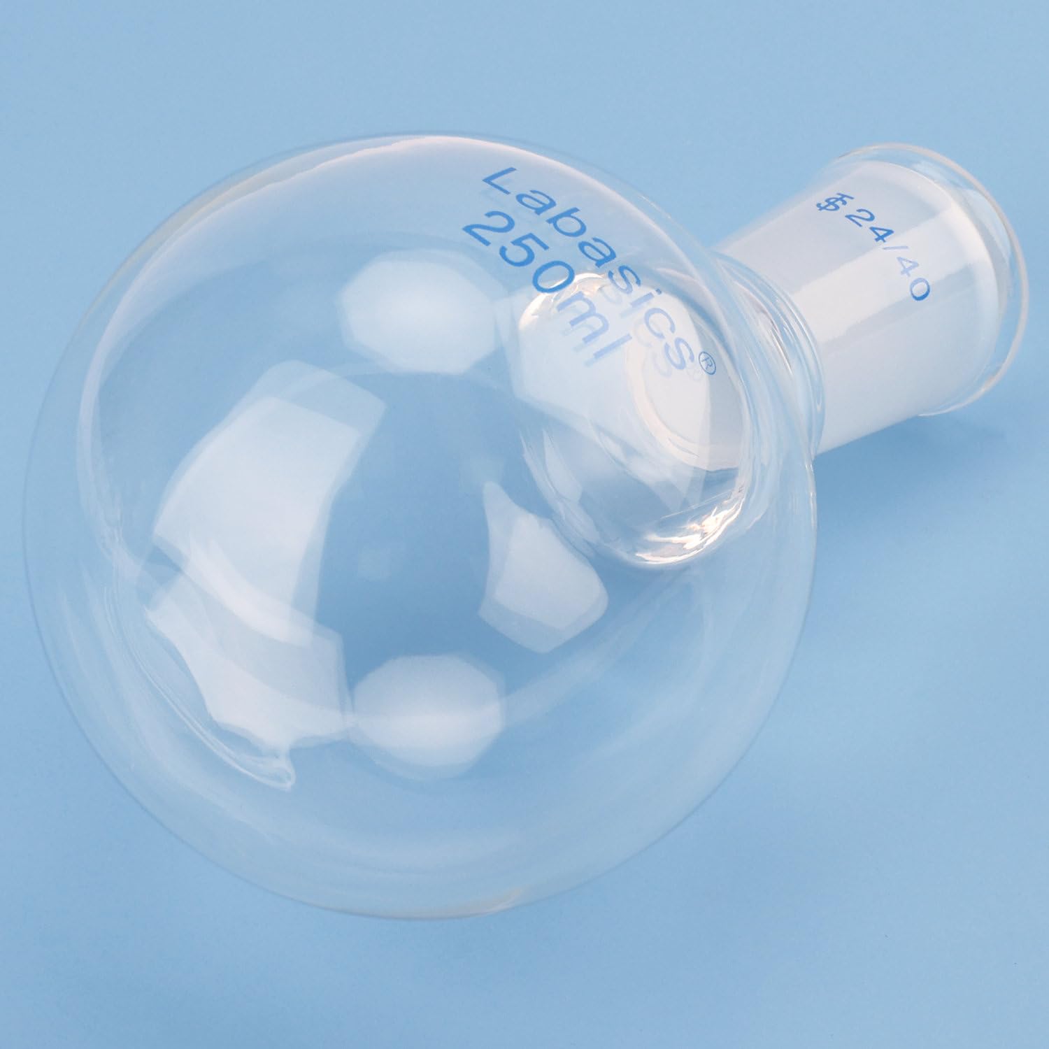 Labasics Glass Round Bottom Flask, Borosilicate Glass Heavy Wall Short Neck Round Bottom Single Neck Flask with 24/40 Standard Taper Outer Joint, 250 ml — Amazon image 5
