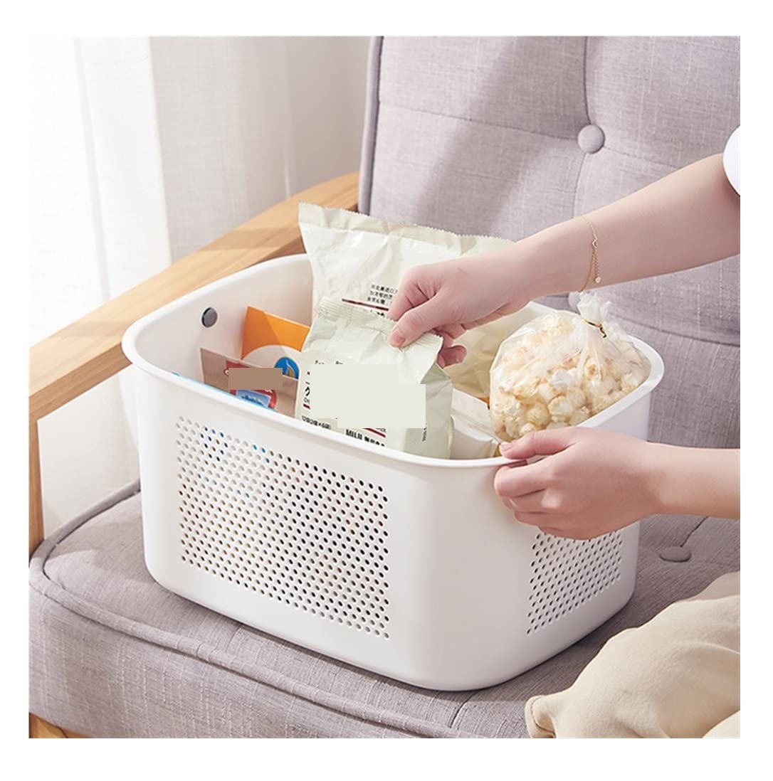 Cesto Bucato Cesto Portabiancheria da Bagno in Plastica con Ritaglio di Accessori per Bagno(B)