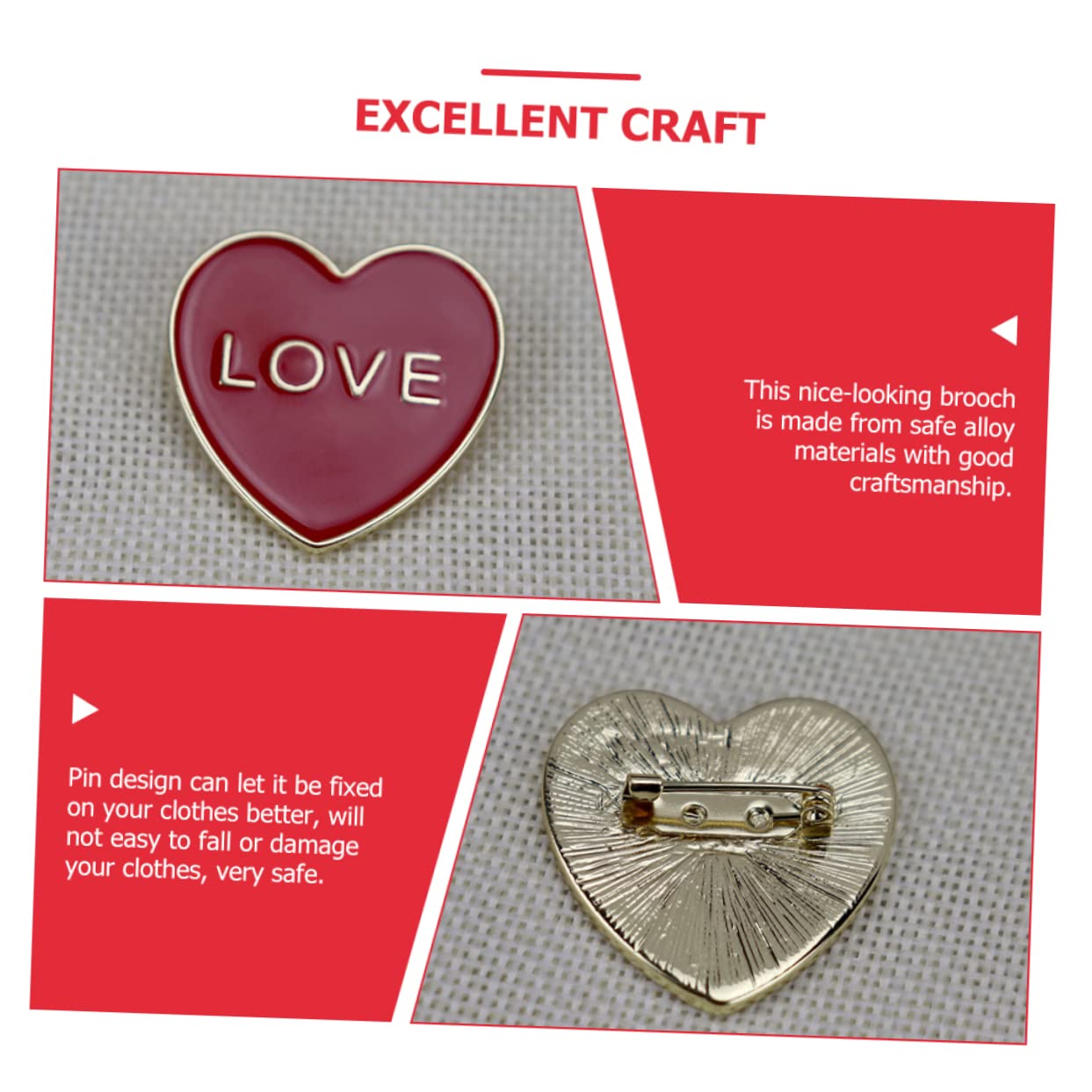 GALPADA 10stücke Herz Broschen Metall Broschen Für Kleidung Schals Hüte Valentinstag Mit Emaille Design Süß Und Für