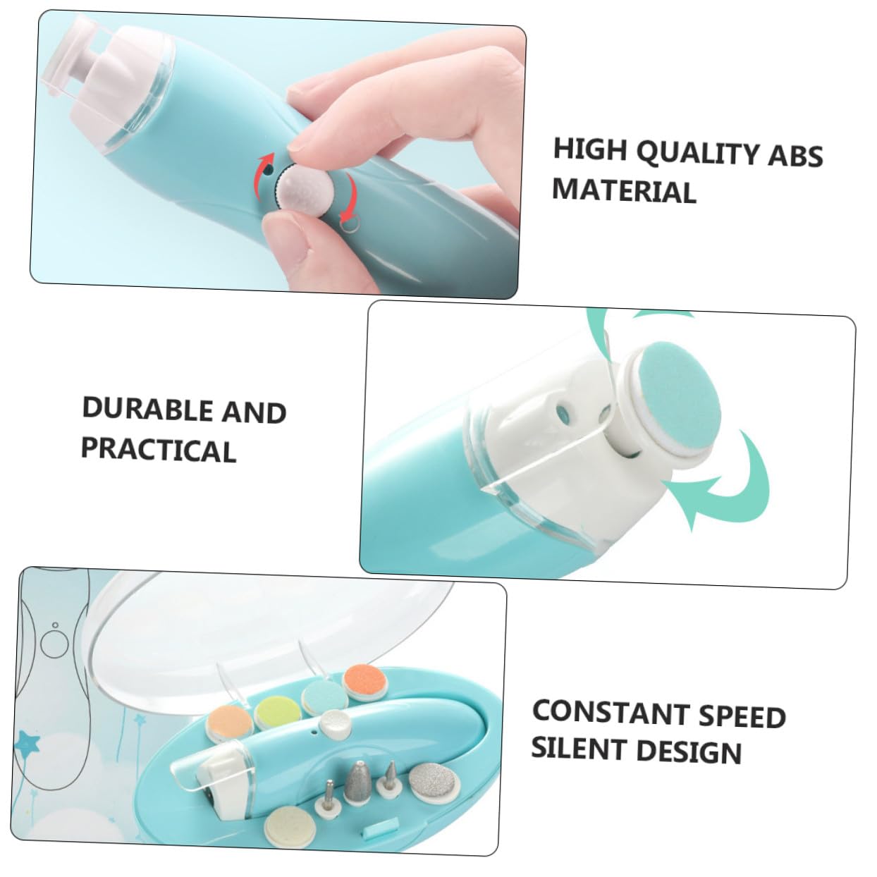 1juego Cortaúñas Eléctrico Para Bebés Usb Recargable Limador De Uñas Silencioso y Luz Led Para Cortar y Pulir Uñas De Recién Nacidos De Forma y Rápida