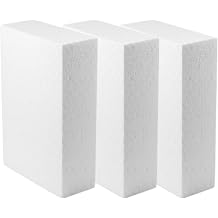 White Styrofoam Foam Blocks 3 Pack, 12 x 8 x 3 Inch Thick Polystyrene Blocks for Crafting, Carving, Sculpture, Model Making, Flower Arrangements and DIY Projects