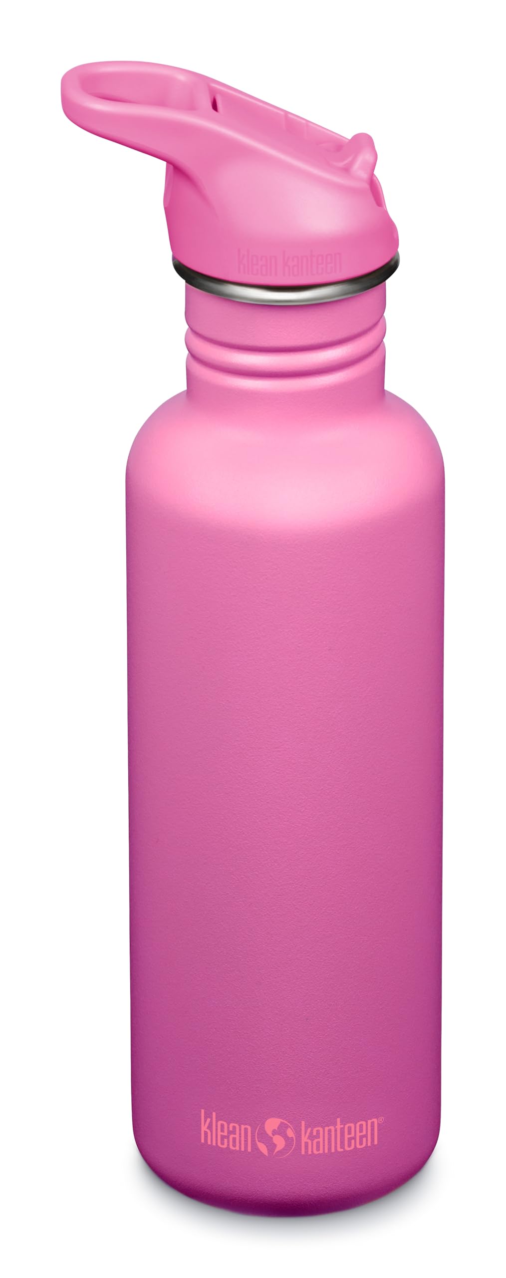 Klean Kanteen Pink 800Ml Classic Metal Water Bottle With Straw | 100% Leakproof | 27Oz Stainless Steel Sports Water Bottle | Gym Or Travel | Durable & Bpa-Free | (Rose Violet)