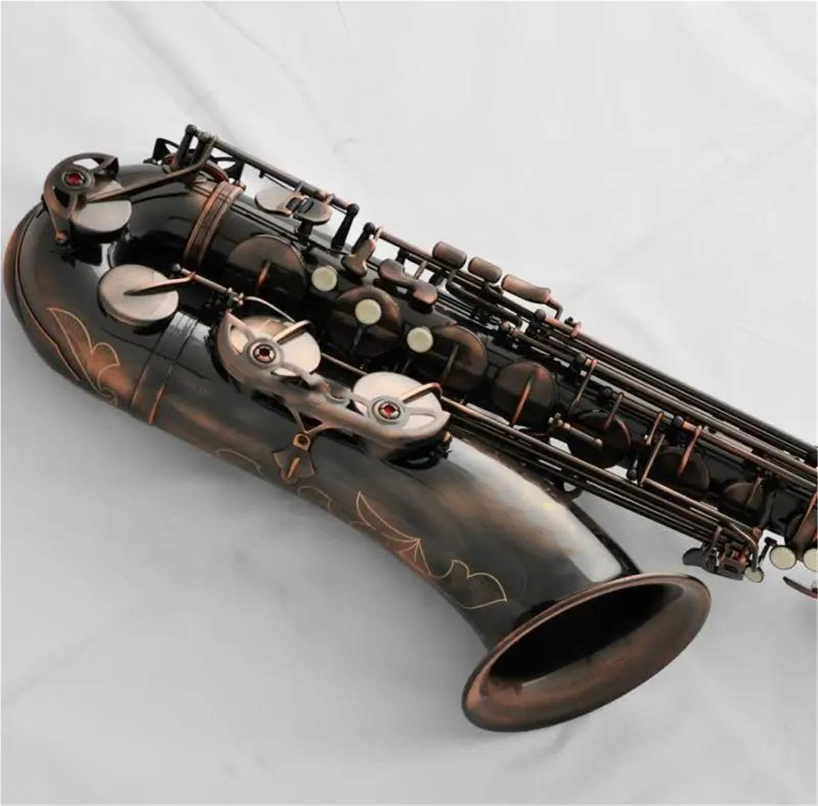 Profesjonalny Antyczny Saksofon Tenorowy Bb Instrument Dęty Drewniany Zestaw Saksofonowy