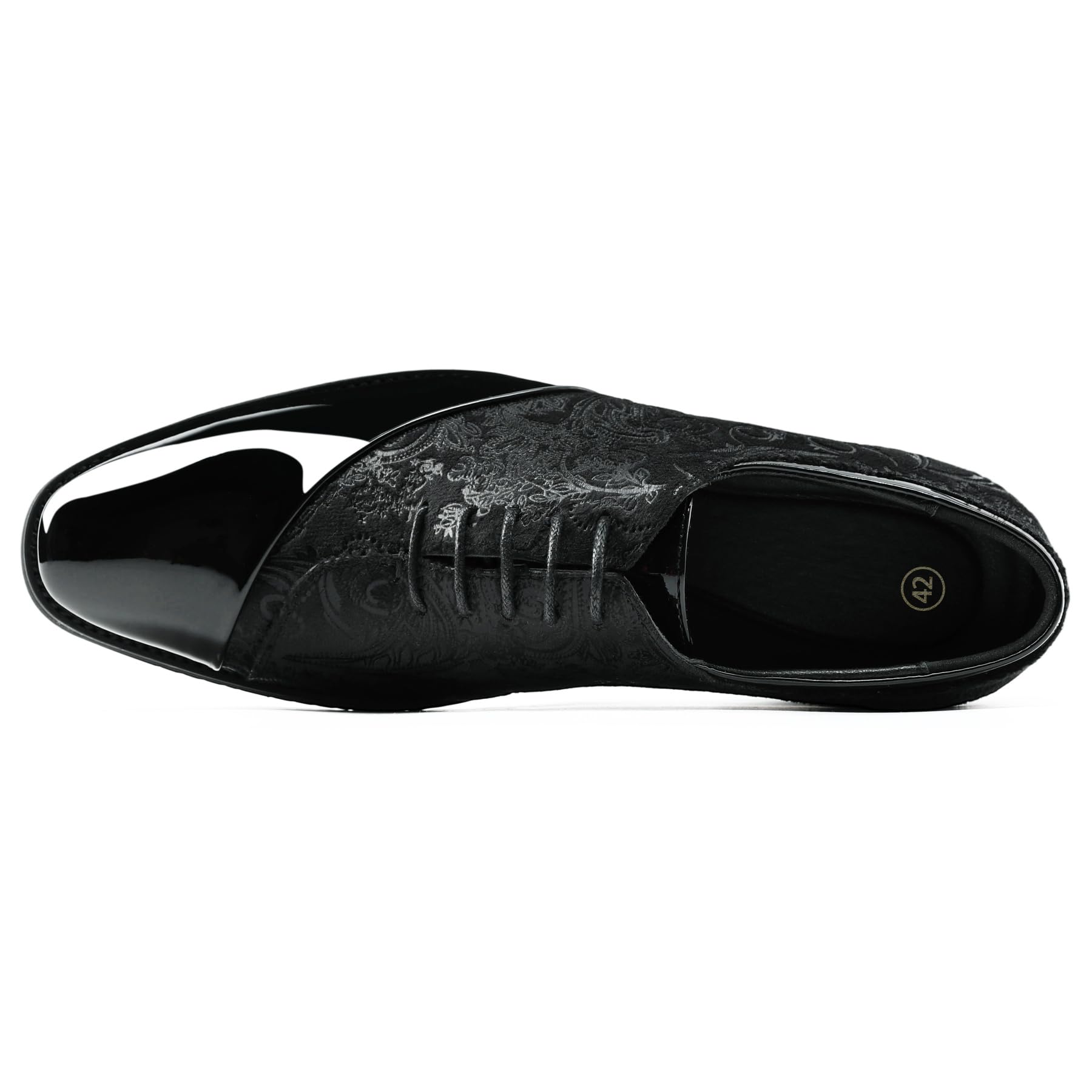 Allthemen Scarpe Uomo Pelle PU Lacci Derby Jacquard Smoking Oxford Bassi Stampati Formali Sposa