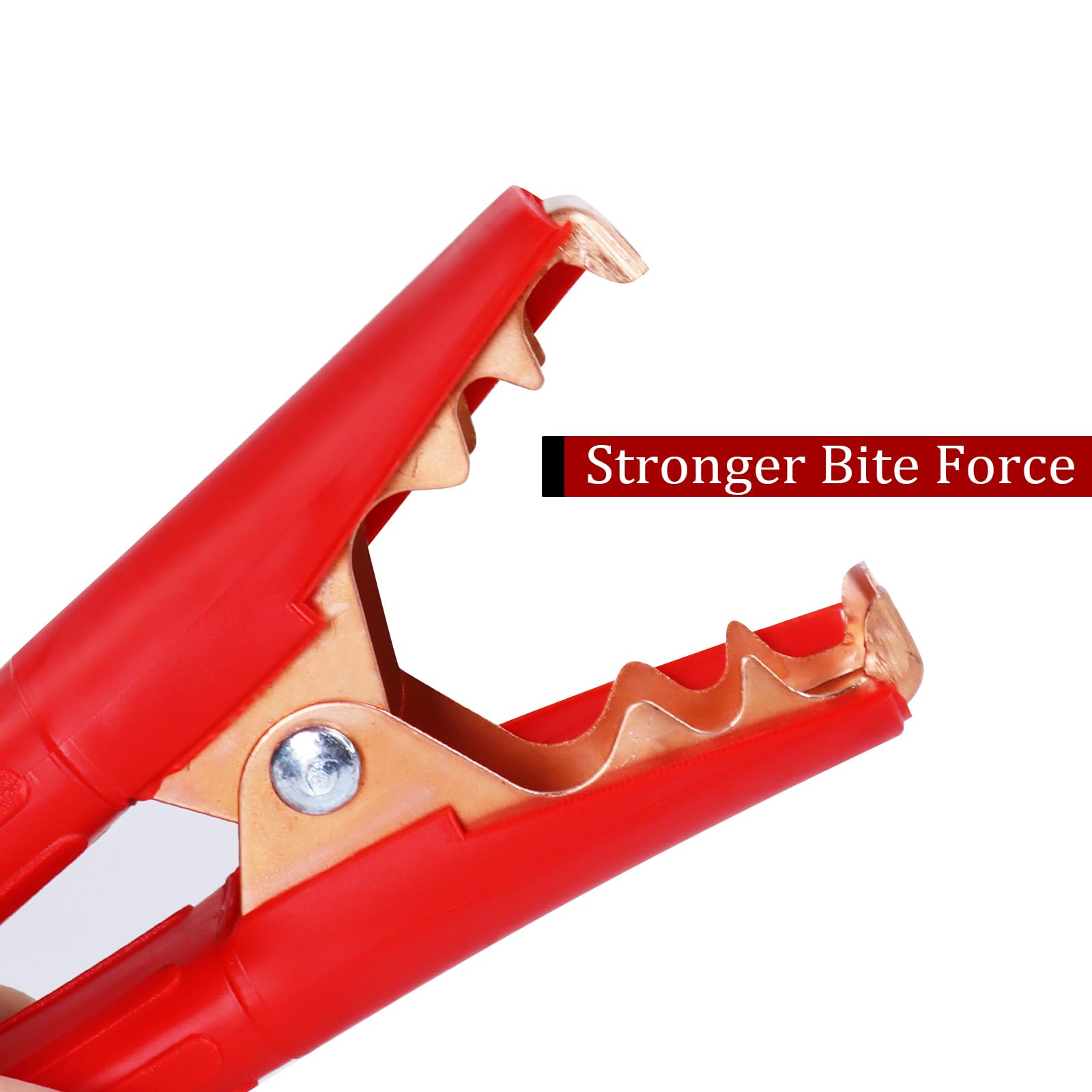 Morsetti per caricabatterie e ponticello per batteria, 1300 A, clip di ricambio per cavi in rame puro resistente, per camion, SUV, camper, barche (nero + rosso), 2 pezzi