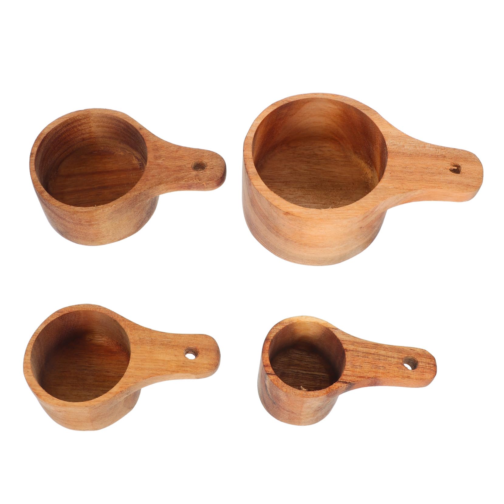 GLEAVI 4 pezzi Cucchiai Dosatori in Legno per Cucina Misurini Precisi per Caffè Tè Spezie e Proteine Utensili Resistenti e Naturali per e Cottura