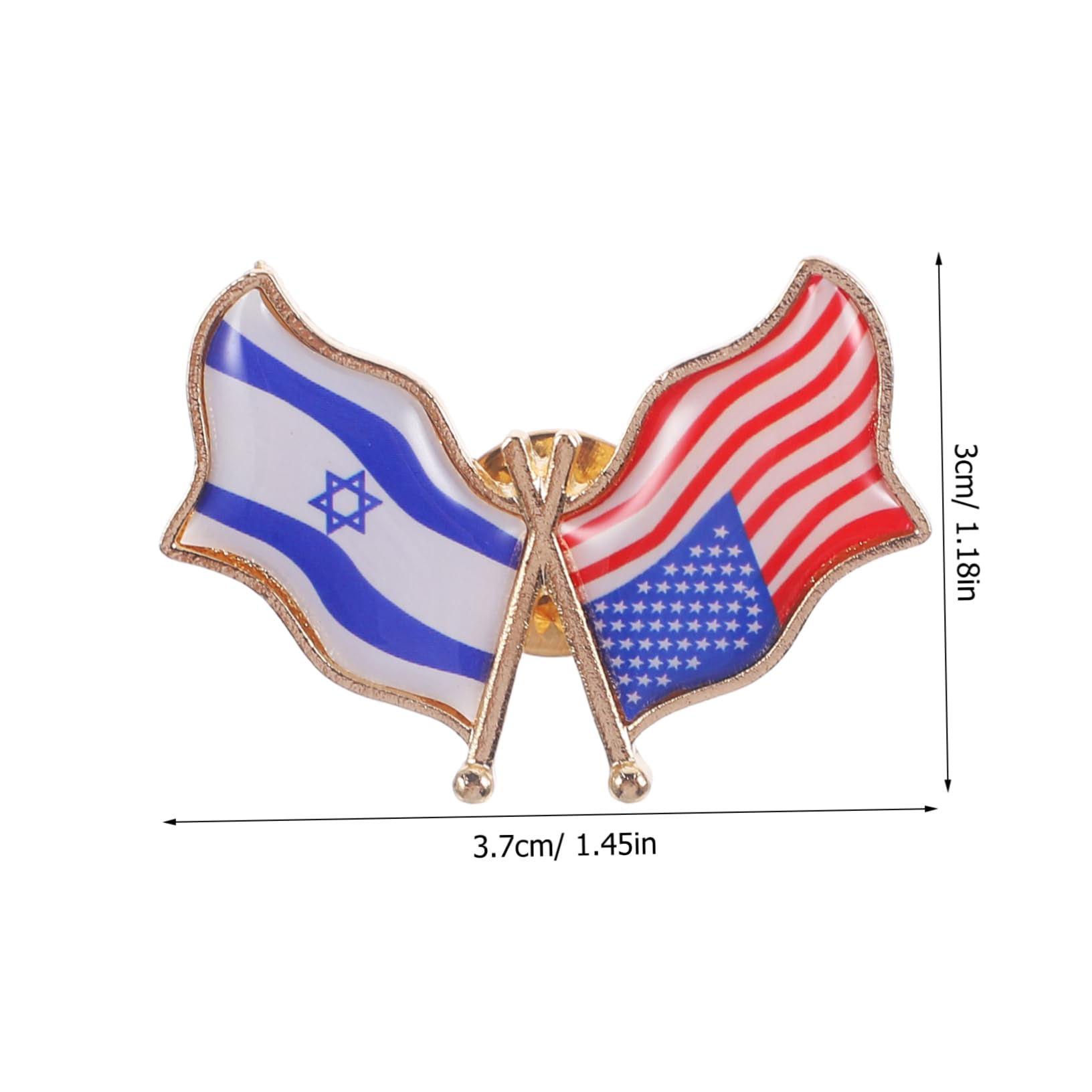 SHERCHPRY Patriotic Enamel Israel Us Flag Pin Decorative Brooch Lapel Pin for Men Women