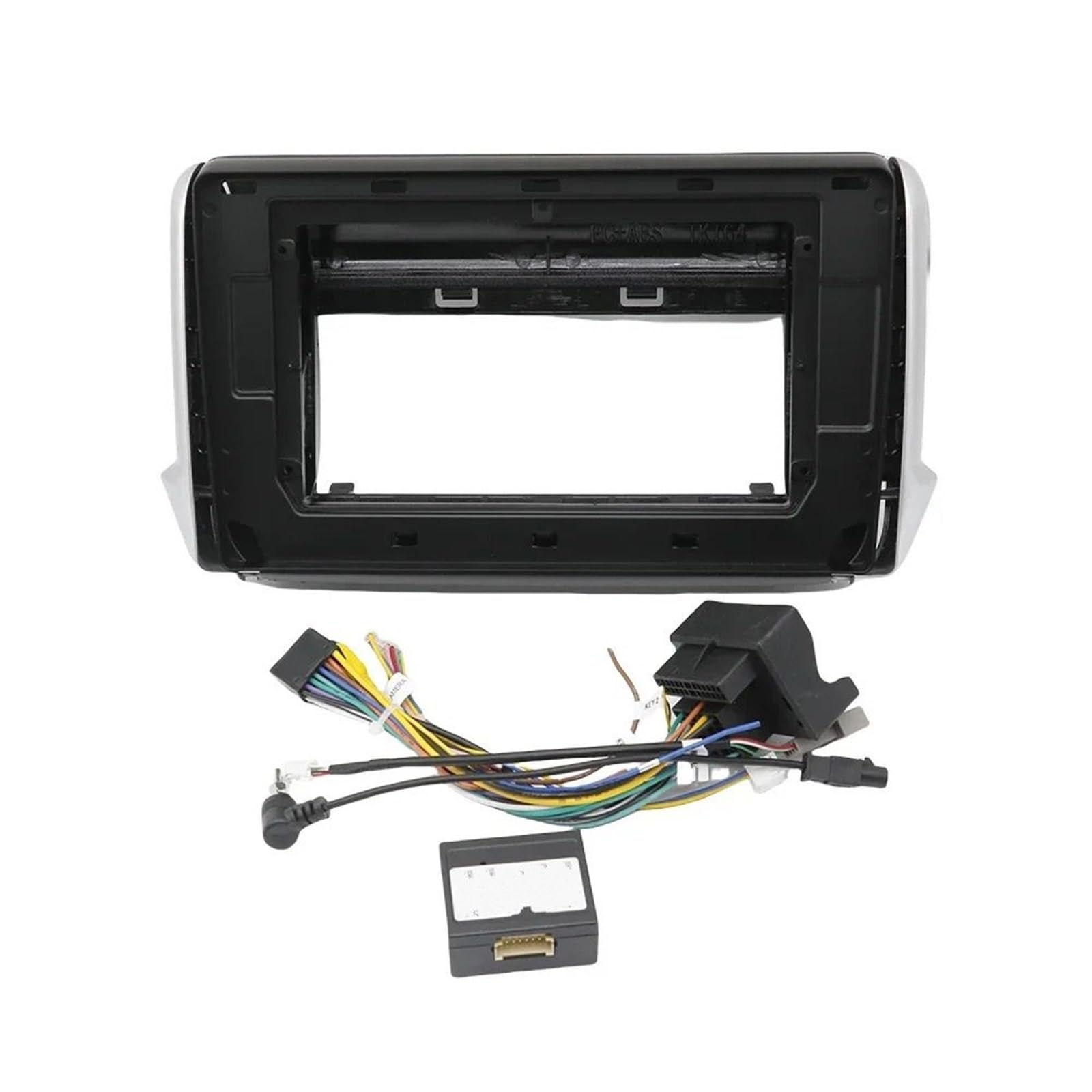 JKELPV Car Radio Frame Kit Fit For PEUGEOT 208 2008-2017 (10.1 Inch) Car Radio Fascias 2 Din Head Unit Panel Dash Frame Radio adapter(With cable)