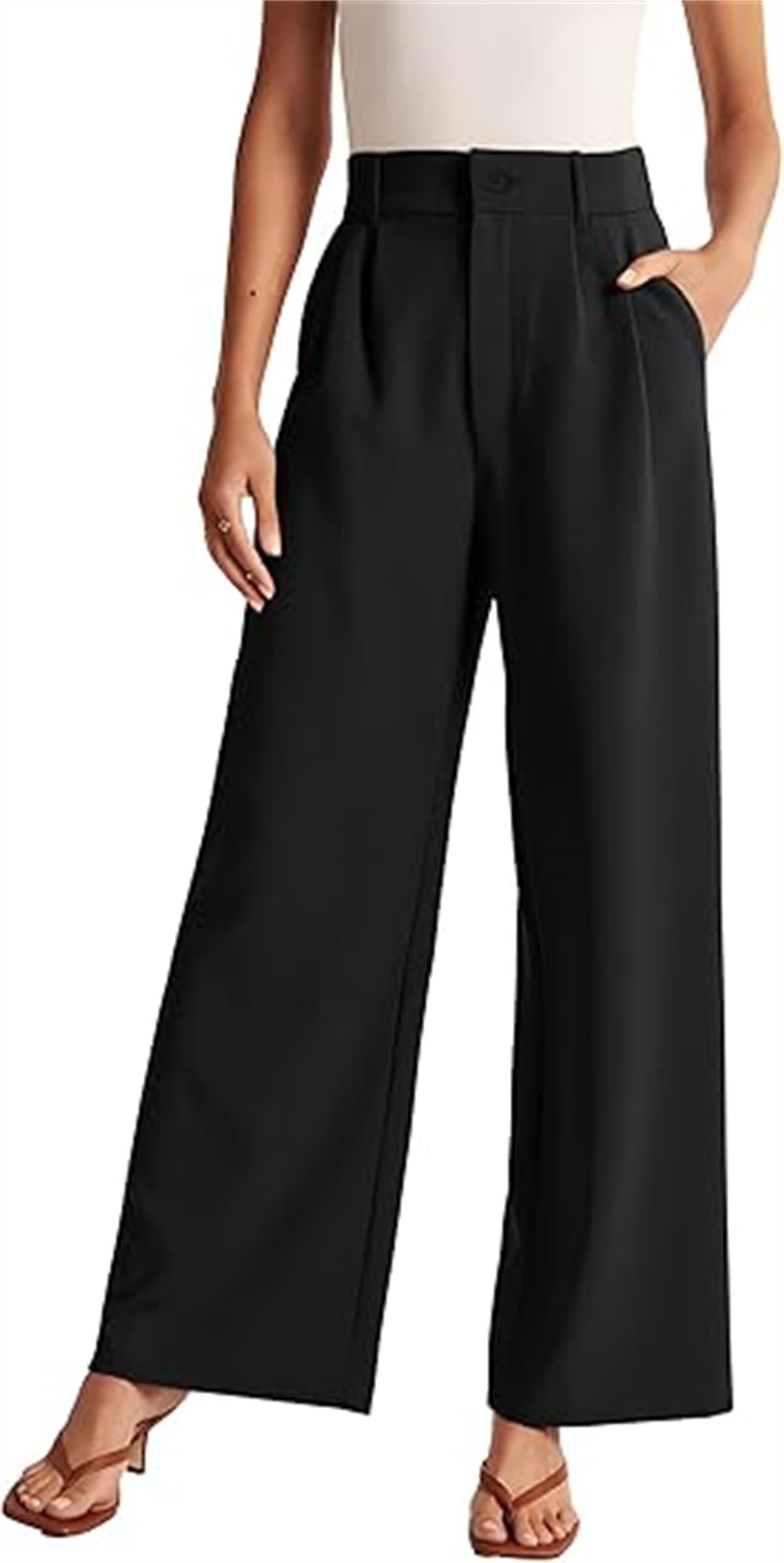 Womens Wide Leg Pants Business Loose Casual Dress Pants for Women High Waist Office Business Casual Trousers Pants