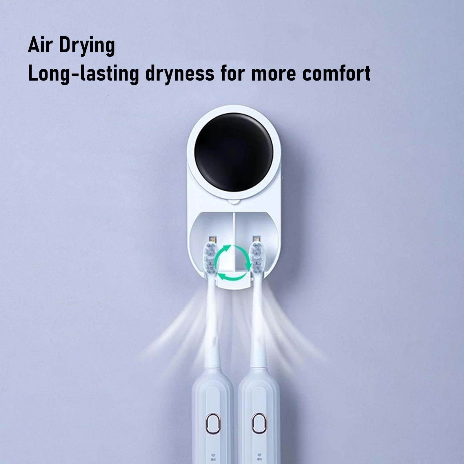 Porta spazzolini da denti con sensore intelligente, design igienico, facile installazione, ideale per il bagno e i viaggi, con tecnologia UV. (WHITE)