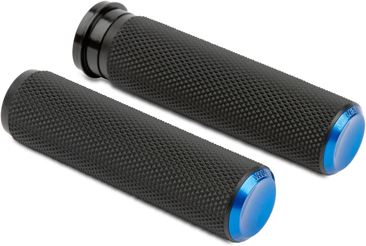 Arlen Ness 07-345 Fusion Series Grips - Knurled - Blue Anodized