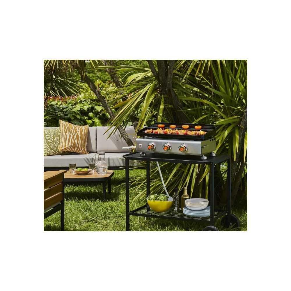 Favex Carrello per Piastra Nero 100 x 56 x 73 cm 9760006