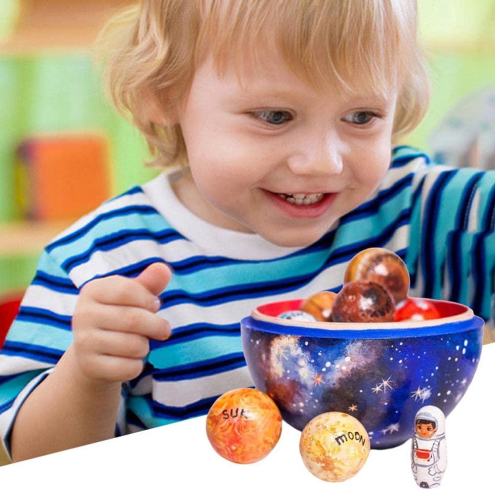Zestaw do modelowania układu słonecznego, drewniany układ słoneczny kulowy planeta model edukacyjny nauka model zabawka nauka astromia zabawki edukacyjne prezent dla dzieci
